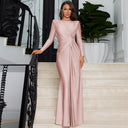 Chic Long Sleeve Maxi Dress with Ruching