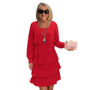Layered Long Sleeve Dress for Women