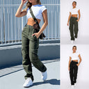 Women's Cotton Blend Cargo Pants with Utility Pockets