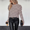 Chic Puffed Sleeve Blouse with Stylish Polka Dots