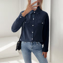 Chic Women's Blouse with Pleated Design