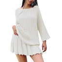 Chic Knit Dress with Asymmetrical Hem Design
