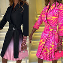 Stylish Women's Wrap Dress with Unique Pattern and Waist Tie