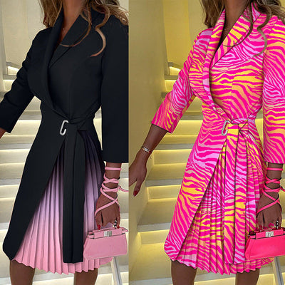 Stylish Women's Wrap Dress with Unique Pattern and Waist Tie