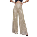 Festive Women's Shiny Wide-Leg Pants