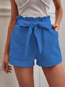 Chic Linen Tie Belt Pants for Women