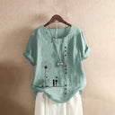 Floral-Embellished Women's Linen Shorts with Button Accents