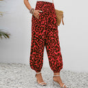 Modern Leopard Print Aladin Trousers with Elastic Waist