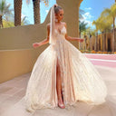 Shimmering Peplum Evening Dress for Women