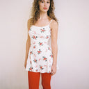 Floral Mini Dress with Fine Straps for Women