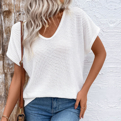 Chic Women's V-Neck Knit Blouse