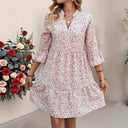 Floral Ruffle Women's Dress - Stylish Everyday Wear