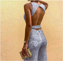 Sparkling Maxi Dress with Waist Belt & Chic Design