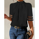 Chic Ladies' Blouse with Sheer Sleeves