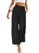 Chic High-Rise Pleated Wide Trousers for Women