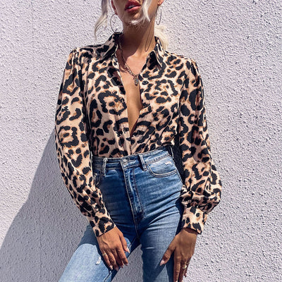 Chic Leopard Print Blouse for Women