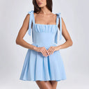 Women's Dress with Ribbons and Waist Design