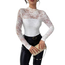 Chic High Collar Lace Top for Women