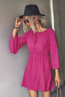 Chic Women's Spring Mini Dress with Flowy Sleeves