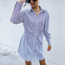 Chic Women's Striped Shirt Dress