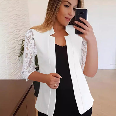 Ladies Lace-Trim Blazer Jacket