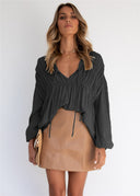 Chic Women's Blouse with Ruffle Accents