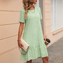 Ruffled Hem Checked Shirt Dress for Women