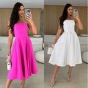 Strapless A-Line Cocktail Dress with Flared Skirt