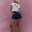 Chic Women's Denim Shorts with Adjustable Drawstring