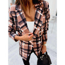 Stylish Women's Double-Breasted Check Blazer
