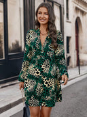 Stylish Women's Animal Print Short Sleeve Dress