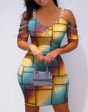 Chic Women's Bodycon Dress with Side Zipper and Modern Straps