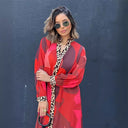 Animal Print Maxi Dress with Flowing Sleeves