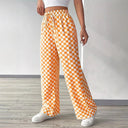 Women’s Checkered Trousers with Elastic Waistband - Trendy Design