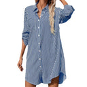 Chic Striped Women's Shirt Dress