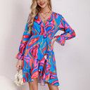 Chic Women's Wrap Dress with Joyful Print