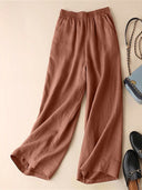 Chic Women's Pants with Elastic Waist and Pockets