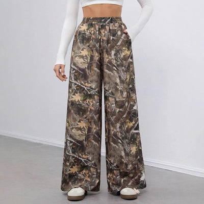 Chic Camouflage Palazzo Pants for Women