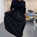 Chic Long Sleeve Dress with Flared Skirt