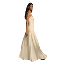 Chic Maxi Dress with Contrast Panels & Slim Straps