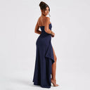 Chic Strapless Maxi Dress with High Slit