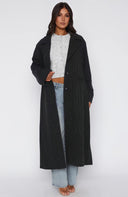 Chic Striped Women's Long Blazer