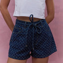 Chic Women's Denim Shorts with Adjustable Drawstring