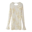 Floral Lace Women's Blouse with Chic Cutout Detail