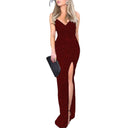 Stunning Evening Dress with Side Slit and Chic Neckline