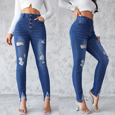 Trendy Ripped Skinny Jeans for Women