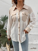 Ladies' Lace Detail Blouse with Double Pockets
