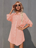Chic Striped Women's Shirt Dress