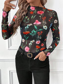 Leopard Print Women’s Fitted Long Sleeve Shirt