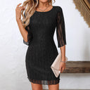 Chic Lace Dress with Glitter Accents